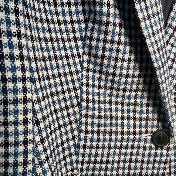 Talbots Blue and Ivory Plaid Blazer - Picture 4 of 13